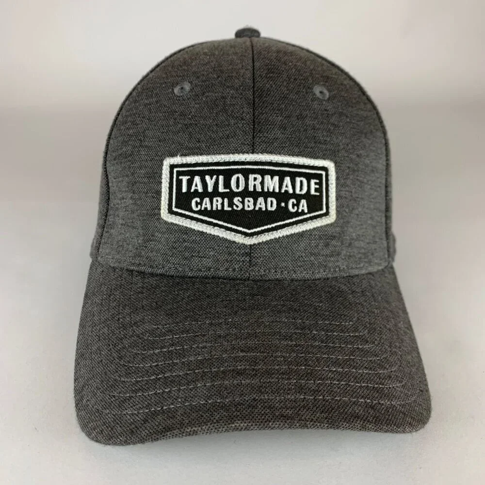 TaylorMade Golf Gray Stretch Fitted Hat Mens L/XL